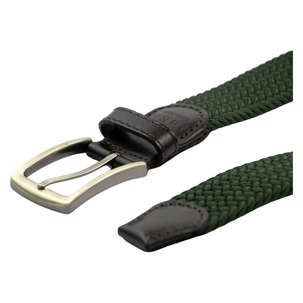 Oxford Leathercraft Woven Belt for Men - Khaki