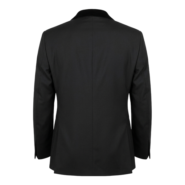 Wilvorst Sakko Slim Fit Shawl Collar Jacket - Black