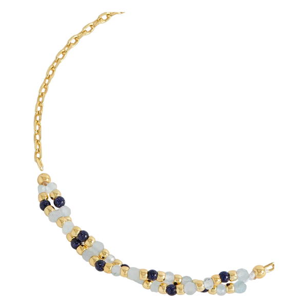 Estella Bartlett Twisted Gemstone Bead Bracelet - Gold Plated