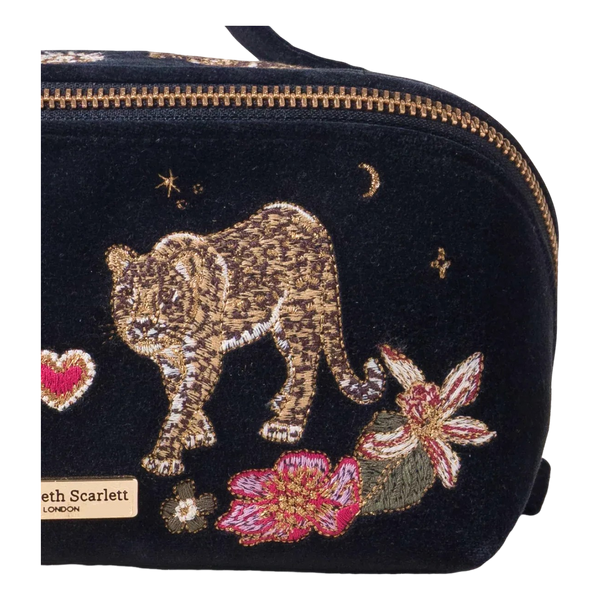 Elizabeth Scarlett Velvet Open Flat Makeup Bag