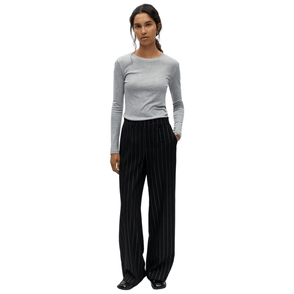 Object Lisa Wide Pants Aop - Black Silver