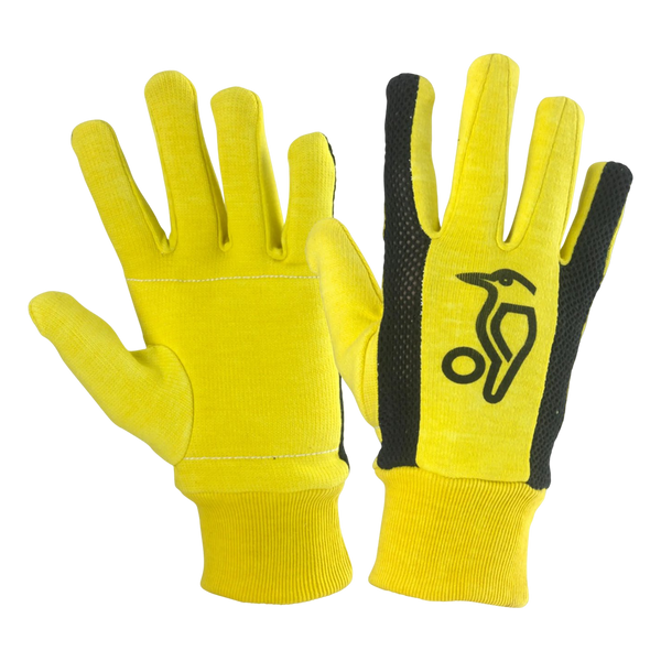 Kookaburra Padded Cotton Inner Gloves for Kids in Yellow