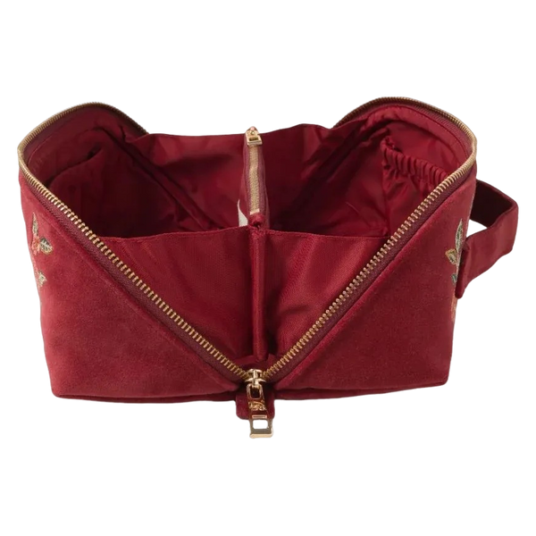 Elizabeth Scarlett Velvet Open Flat Makeup Bag