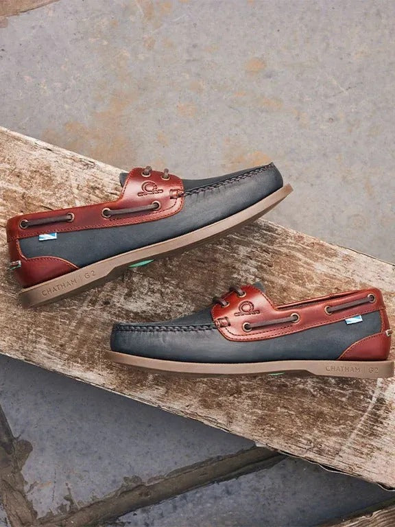Chatham Bermuda G2 Boat Shoes for Men in Navy & Brown