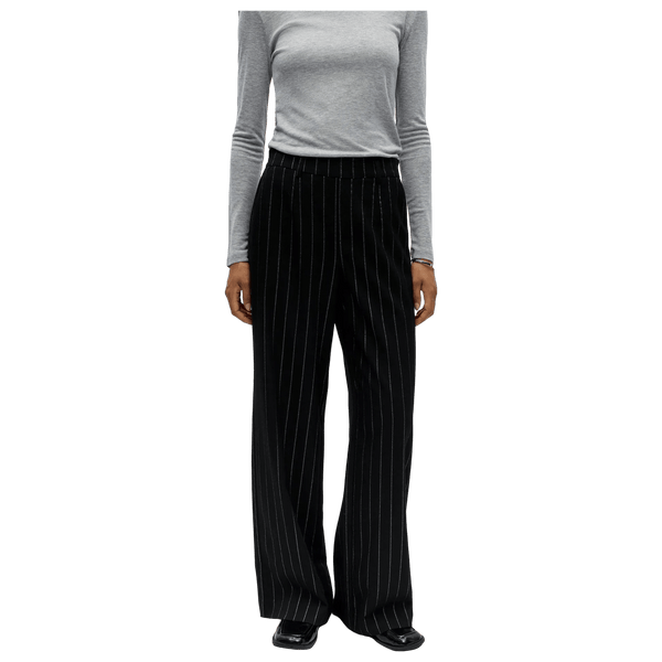 Object Lisa Wide Pants Aop - Black Silver