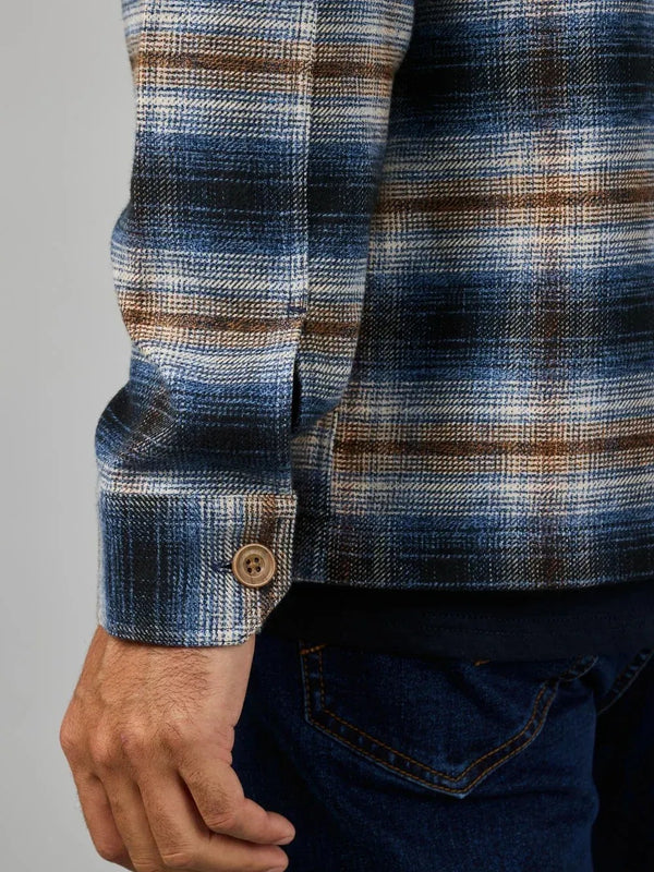Double Two Long Sleeve Overshirt - Marl Blue