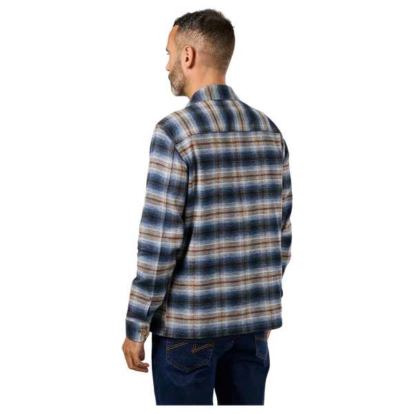 Double Two Long Sleeve Overshirt - Marl Blue