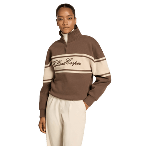 Holland Cooper Relaxed Signature Quarter Zip Sweat - Chestnut