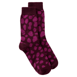 White Stuff Animal Print Cosy Sock - Purple Mlt