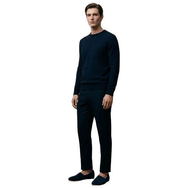 Draper of Glastonbury Anton Slippers for Men in Navy