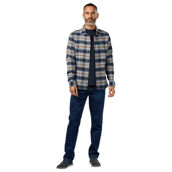 Double Two Long Sleeve Overshirt - Marl Blue