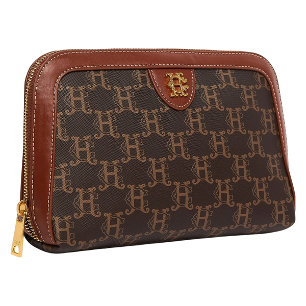 Holland Cooper Makeup Pouch - Tan Monogram