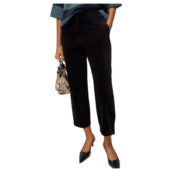 White Stuff Illy Velvet Trousers - Pure Blk