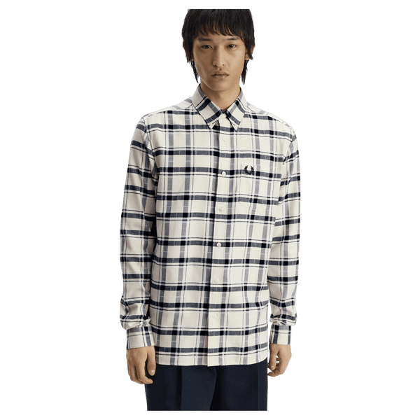 Fred Perry Brushed Tartan Shirt - Ecru