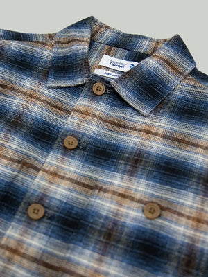 Double Two Long Sleeve Overshirt - Marl Blue