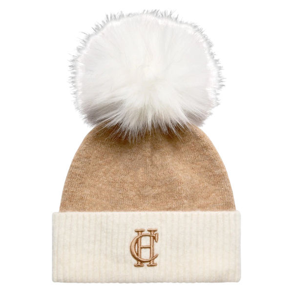 Holland Cooper Chelsea Bobble Hat - Camel