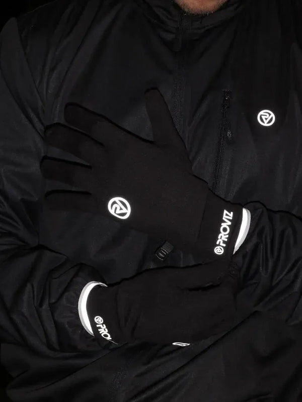 Proviz Lightweight Touchscreen Running Gloves - Black