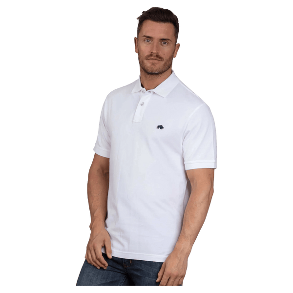 Raging Bull Plain Polo  for Men in White