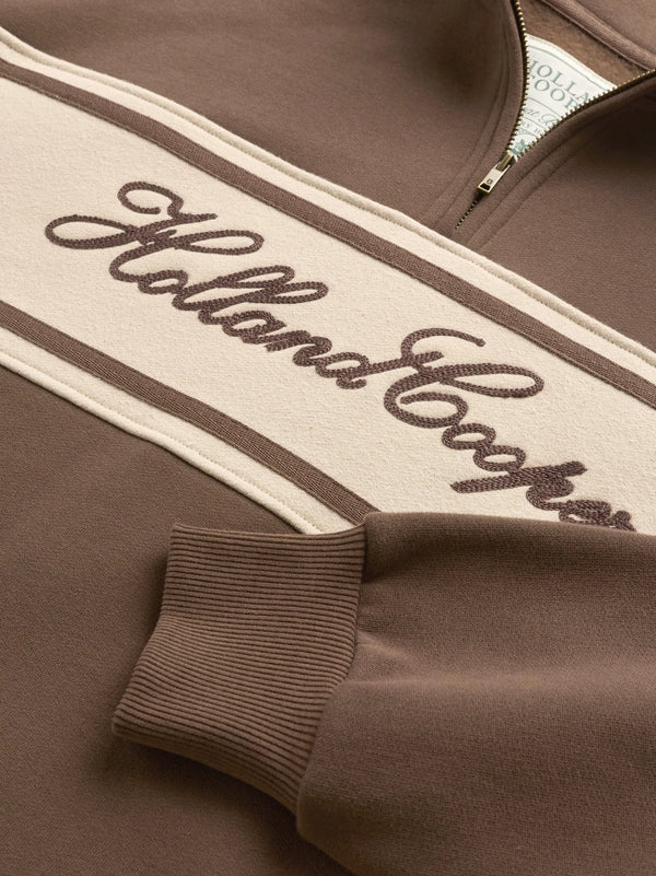 Holland Cooper Relaxed Signature Quarter Zip Sweat - Chestnut