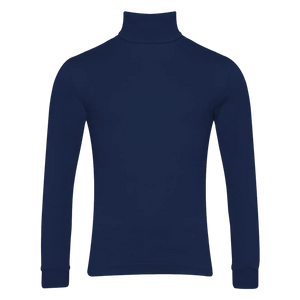Navy cotton roll neck