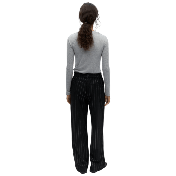 Object Lisa Wide Pants Aop - Black Silver