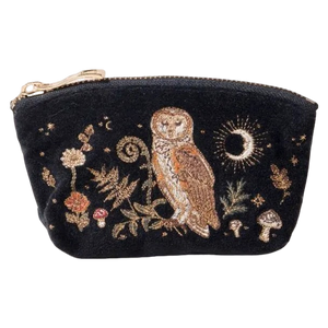 Elizabeth Scarlett Velvet Coin Purse - Mystical Owl