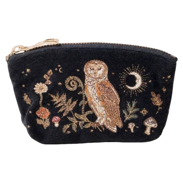 Elizabeth Scarlett Velvet Coin Purse - Mystical Owl