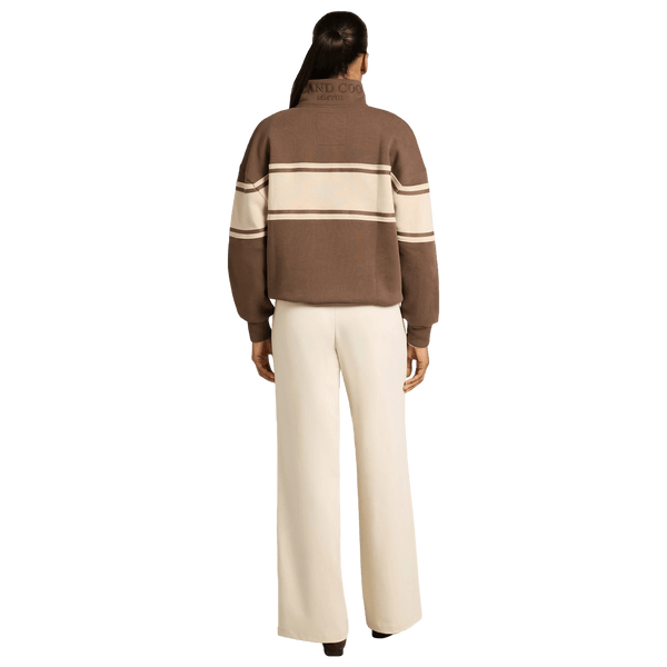 Holland Cooper Relaxed Signature Quarter Zip Sweat - Chestnut