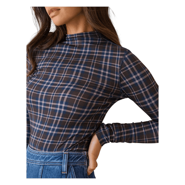 Nobody's Child Grown On Neck Printed Top - Blue