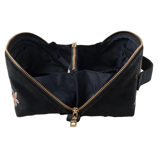 Elizabeth Scarlett Velvet Open Flat Makeup Bag