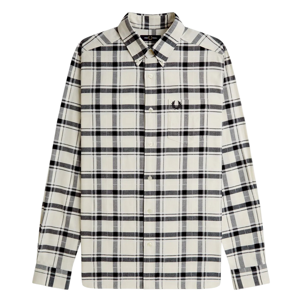 Fred Perry Brushed Tartan Shirt - Ecru