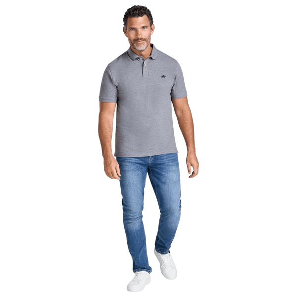Raging Bull Plain Polo  for Men in Grey