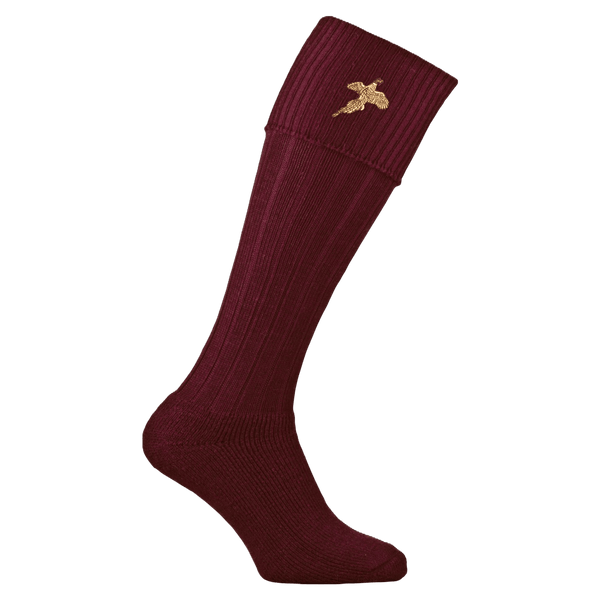 Pennine Stalker Pheasant Socks - Burgundy