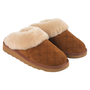 Fairfax & Favor Womens Glencoe Mule Slipper Printed Suede - Tan