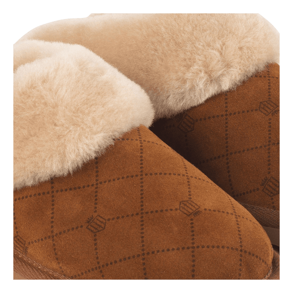 Fairfax & Favor Womens Glencoe Mule Slipper Printed Suede - Tan