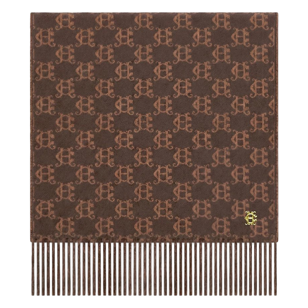 Holland Cooper Heraldic Monogram Scarf - Hazelnut Monogram