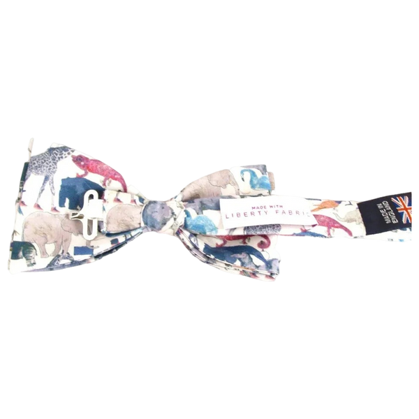 Van Buck Cotton Bow Tie Made with Liberty Fabric - Queue for the Zoo