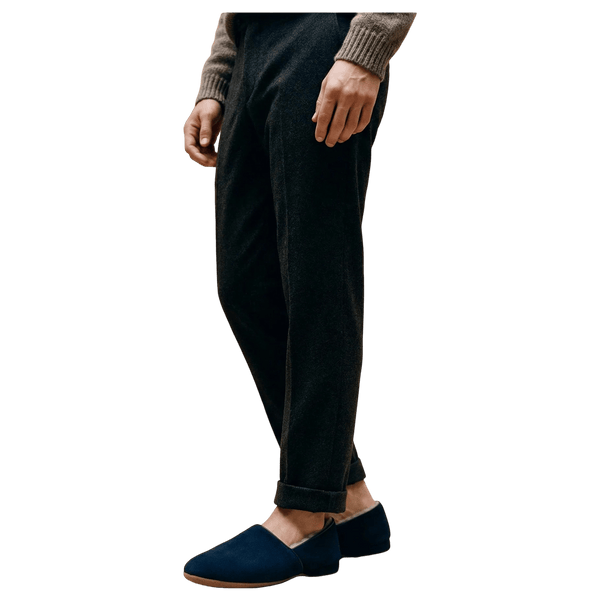 Draper of Glastonbury Anton Slippers for Men in Navy