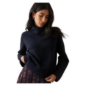 Nobody's Child Roll Neck Jumper - Relaxed Fit - Blue