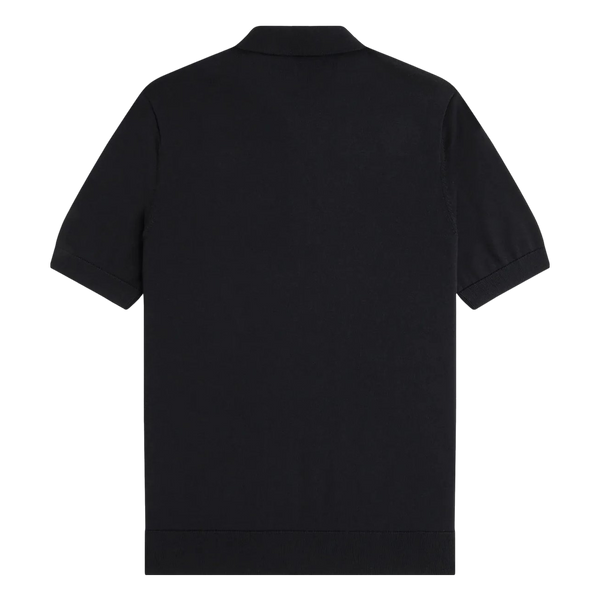 Fred Perry Off Set Argyle Knitted Shirt - Black
