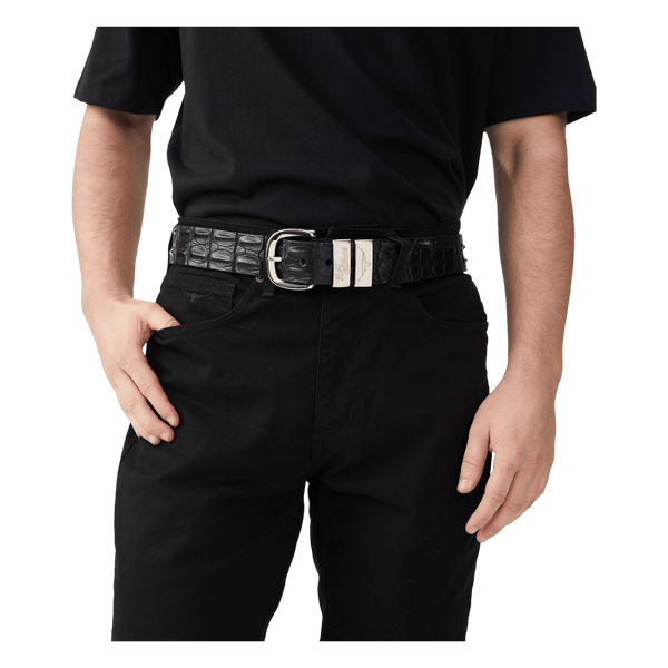 R. M. Williams Crocodile Belt for Men - Black