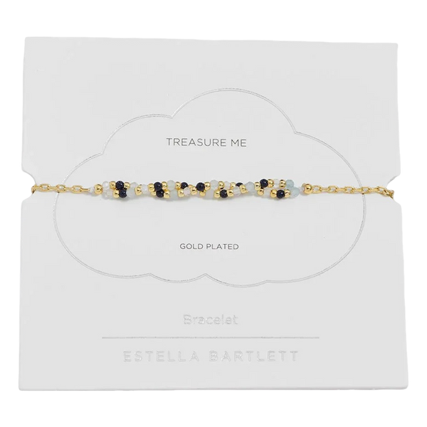 Estella Bartlett Twisted Gemstone Bead Bracelet - Gold Plated
