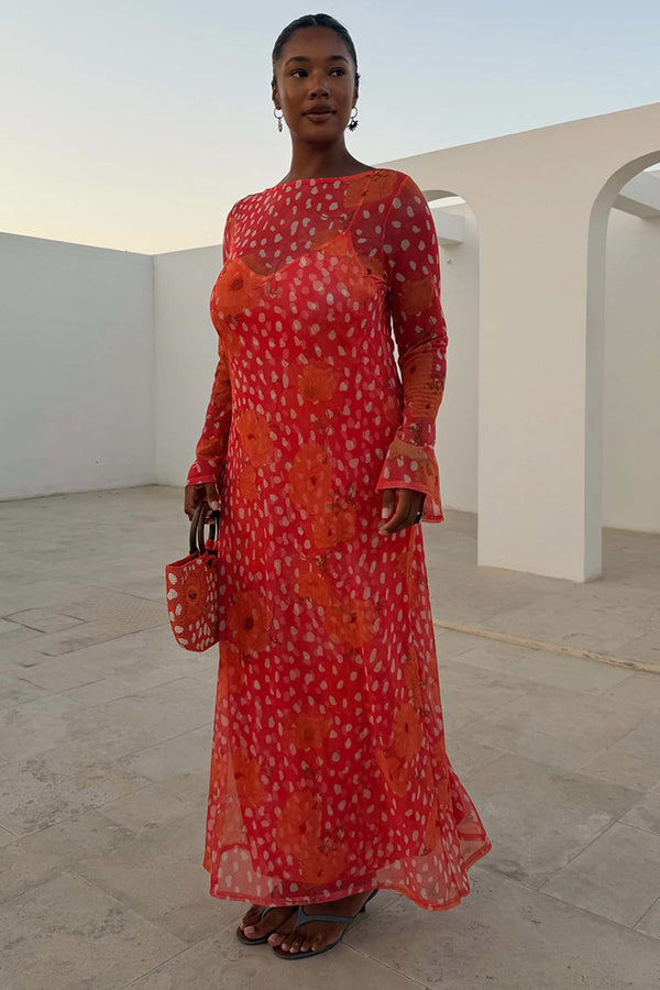 Never Fully Dressed Coral Poppy Aria Dress