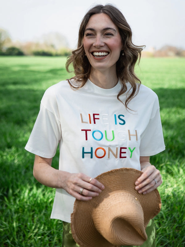 Never Fully Dressed Life Is Tough Embroidered T-shirt