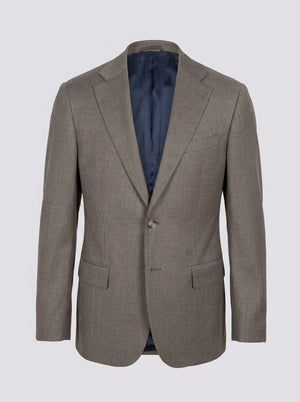 William David Premium Wool Flannel Suit - Taupe