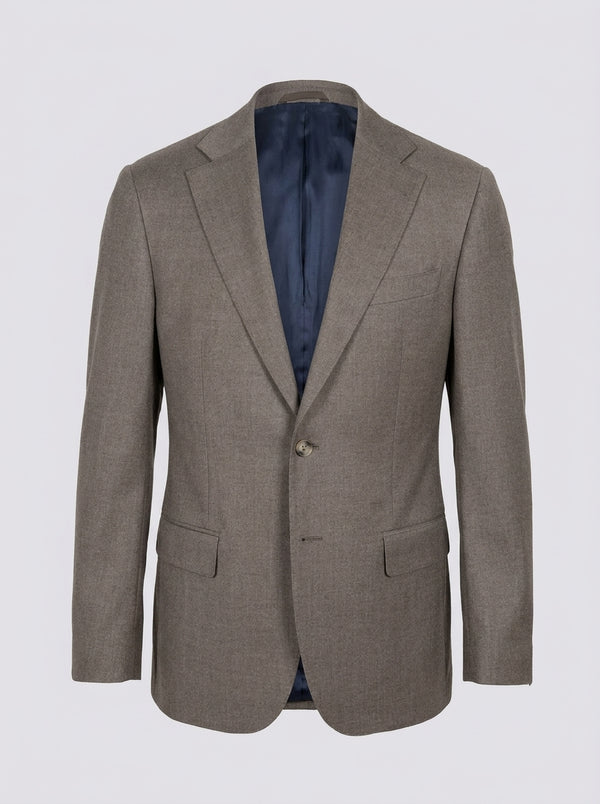 William David Premium Wool Flannel Suit - Taupe