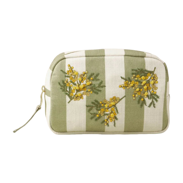 Elizabeth Scarlett Mimosa Stripe Cotton Makeup Bag