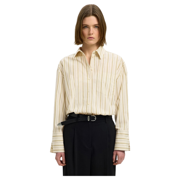Selected Dannie Ls Stripe Oversize Shirt