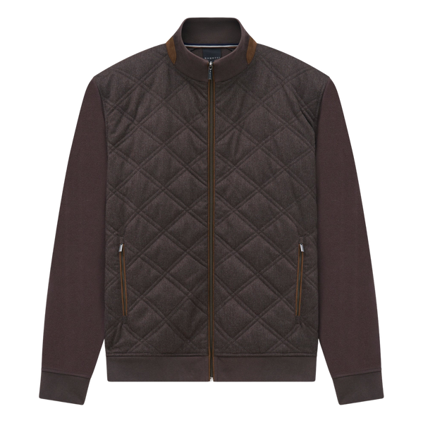 Bugatti Diamond Quilted Zip Front Cardigan