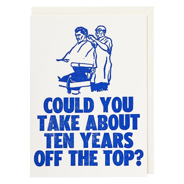 Archivist Large Card - Letterpress Cards - Ten Years Off The Top